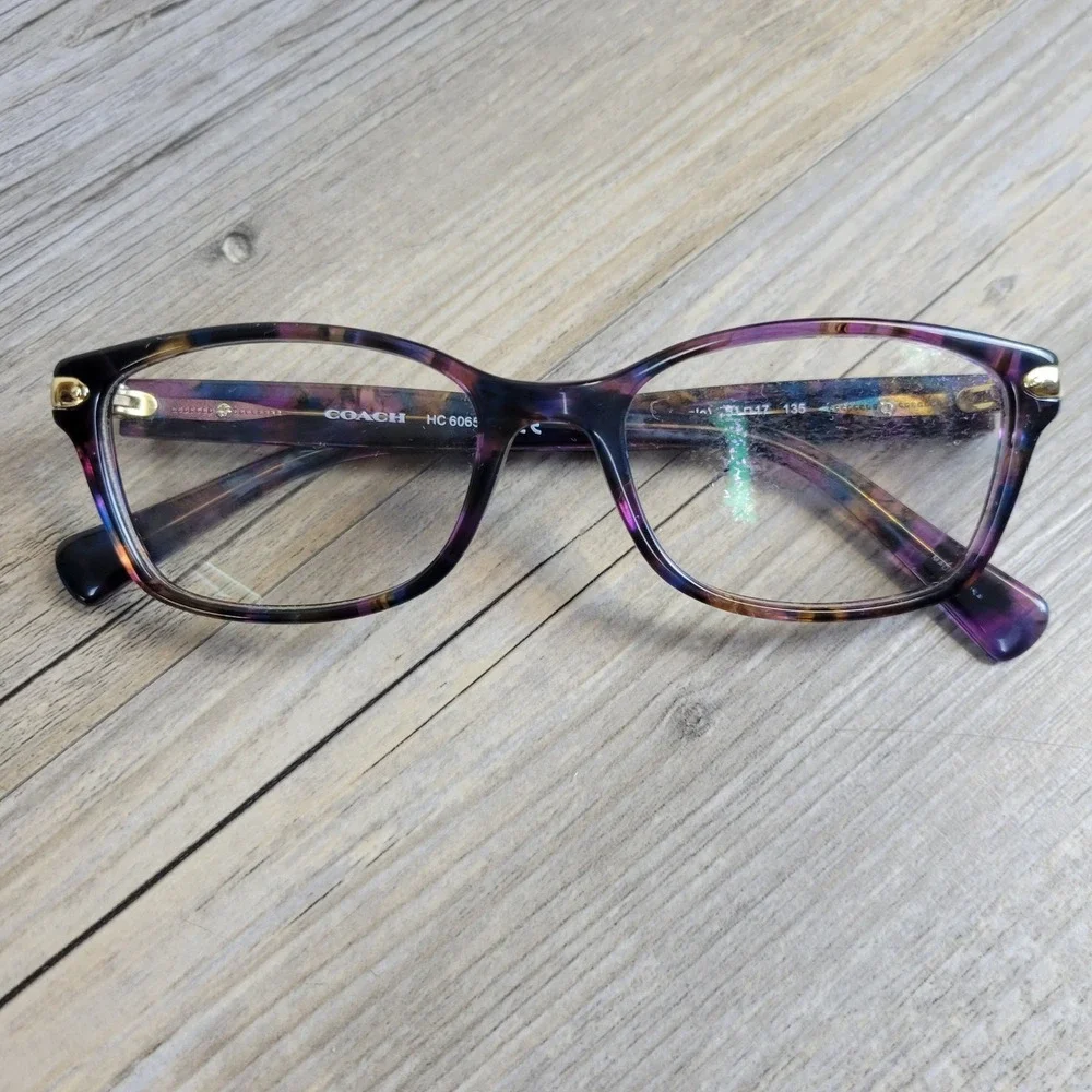 Coach Eyeglass Frames HC 6065 5288 Confetti‎ Purple Women 51-17-135 Rectangular